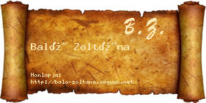 Baló Zoltána névjegykártya